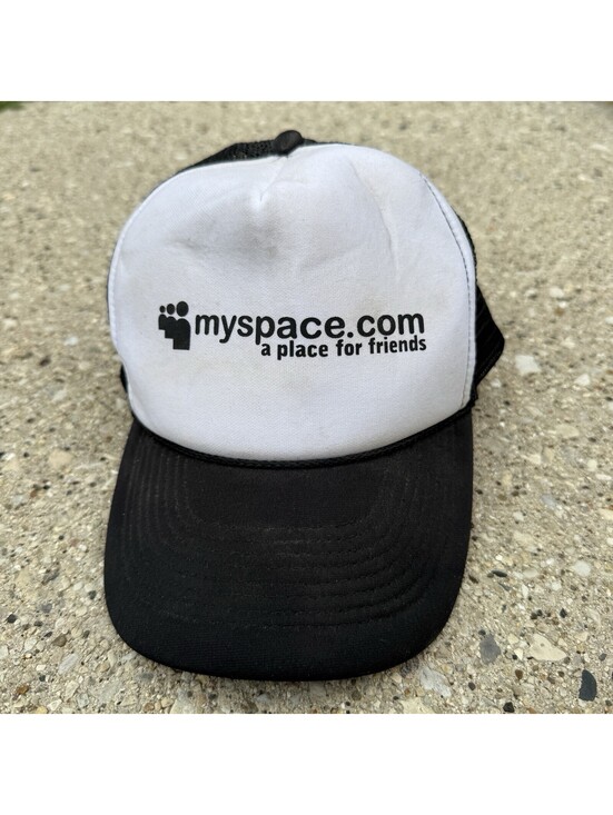 Vintage Rare Myspace A Place For Friends Social Media Networking Hat OG Promo